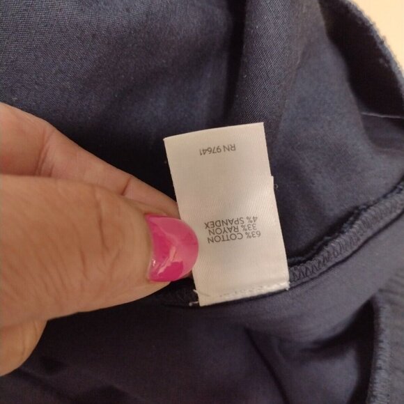 J JILL Blue Elastic Waist Pull On Women's Pants W Zip Front Pockets Size 10 - Picture 10 of 10